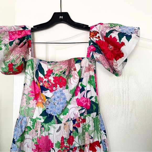 Cara Cara Dress Wethersfield Cotton Tiered Maxi Japanese Floral Ivory 6 EUC - Picture 6 of 10